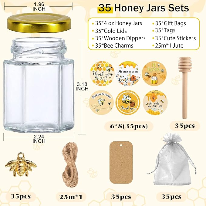 Aliggbent 35 Pack Small Honey Jars - Image 2