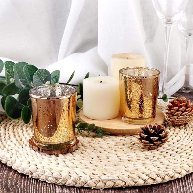 Gold Mercury Glass Tea Light Holders Set of 36 - Image 4