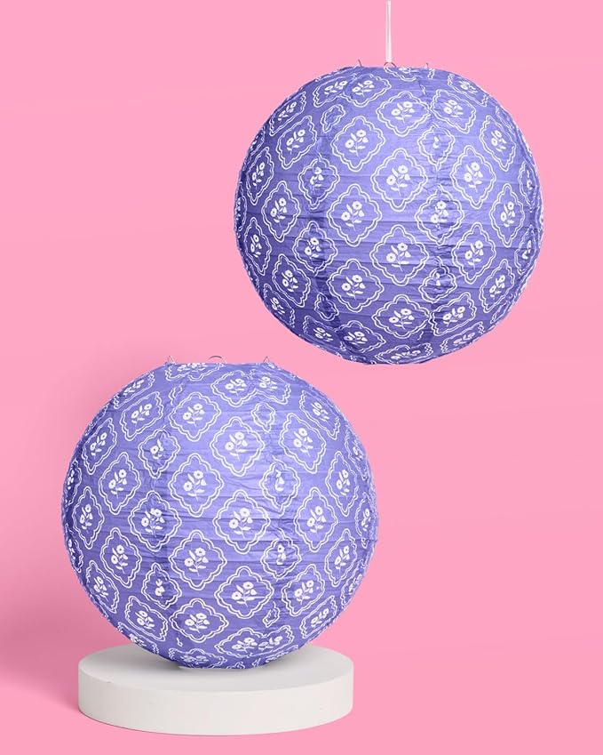 xo, Fetti Blue Coastal Paper Lanterns - Image 6