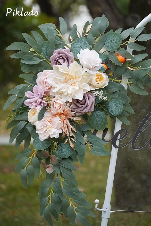 Faux Flower Swag Set of 2 for Wedding Welcome Signs Floral Swag Wedding - Image 5