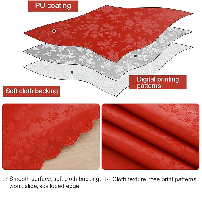 smiry Waterproof Vinyl Tablecloth, Rectangle Heavy Duty Table Cloth, Wipeable - Image 3