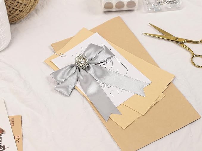 Silver Satin Ribbon 1 inch X Continuous 100 Yards, Single Face Polyester Ribbon - Image 7