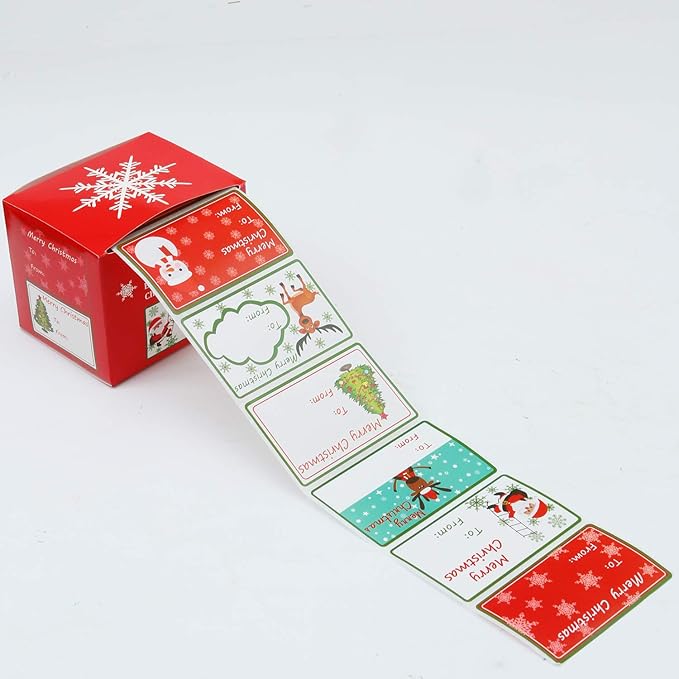 Elcoho 300 Pieces Christmas Self Adhesive Gift Tag Self Stick Stickers Gift - Image 3
