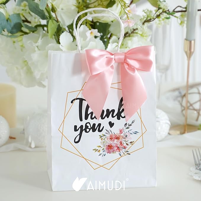 AIMUDI Baby Pink Satin Bows 5.5" Bows - Image 7