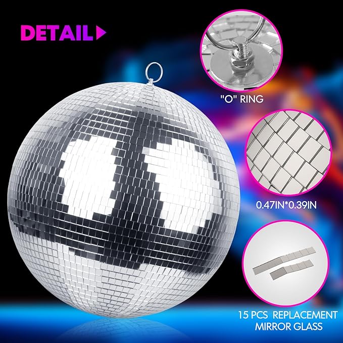 Faeshoo 16inch Large Disco Ball Mirror Ball - Image 6