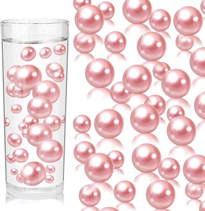 100PCS Dark Pink Faux Pearls Beads by ZEBMOON