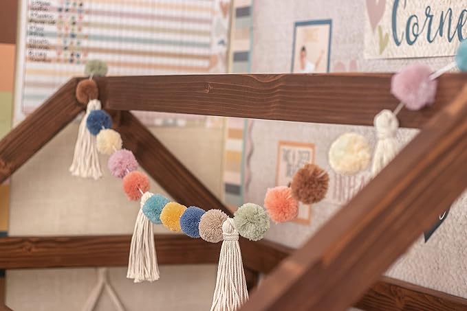 Teacher Created Resources Everyone is Welcome Pom-Poms and Tassels Garland - Image 3