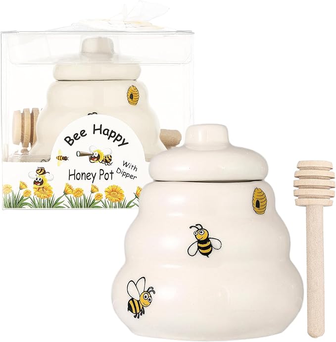12 Sets Ceramic Bee-Happy Honey Pot - Image 3