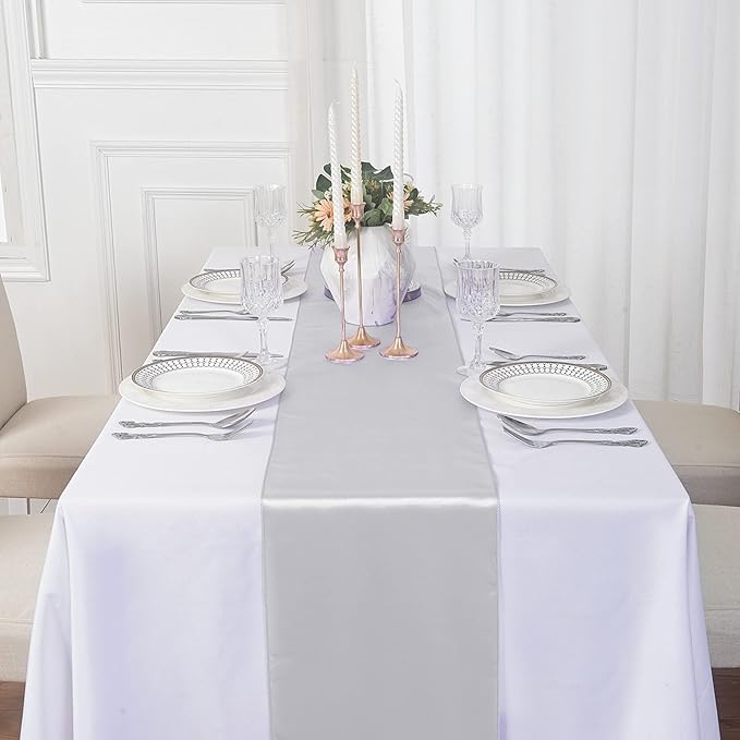 12Pack Table Runner 12 x 108 Inches Satin Silk Table Runner - Image 7