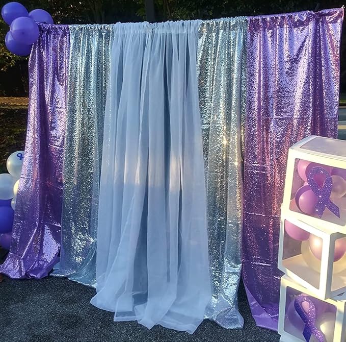 4Pcs 2Ft x 8Ft Sequin Backdrop Curtain, Glitter Photography Background - Image 6