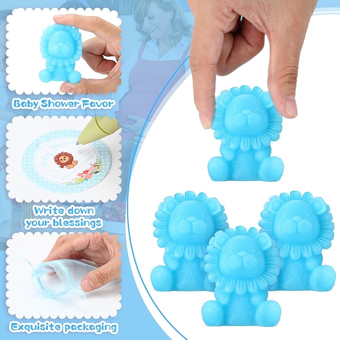 50 Sets Lion Soap Baby Shower Favors Handmade Safari Baby Shower Favors - Image 4