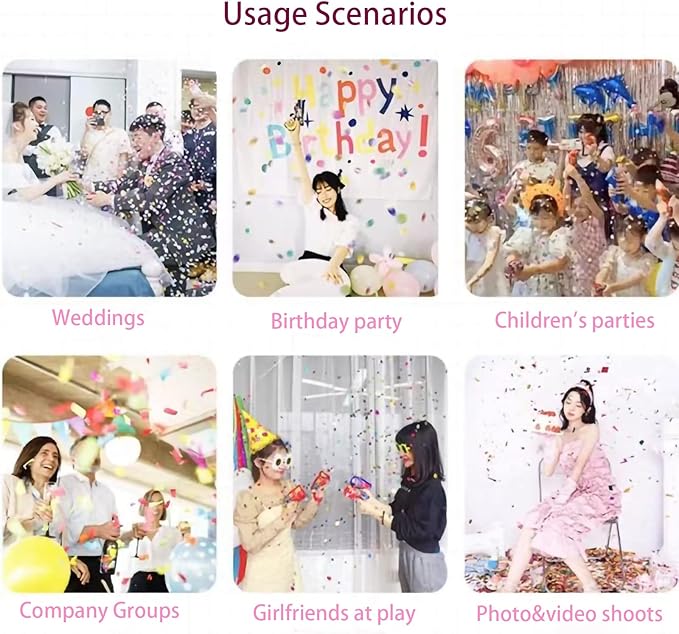 Confetti Cannon, Self-Inflating Confetti Poppers, Wedding and Birthday Party - Image 5