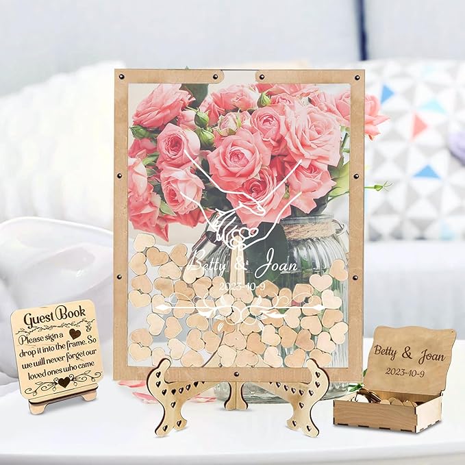 Personalized Wedding Guest Book Alternative Custom Name & Date Guestbook Sign by Unknown