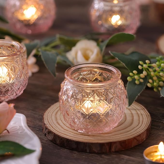 DARJEN 12Pcs Pink Votive Candle Holders - Image 3