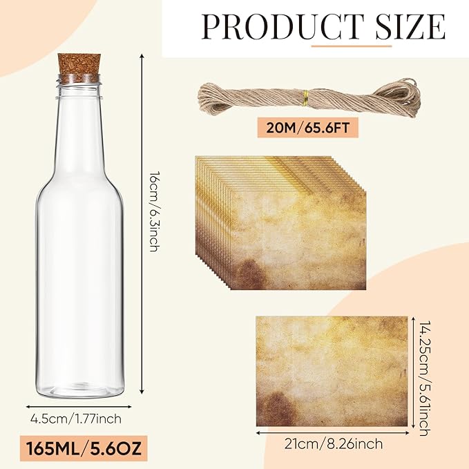 Baderke 24 Pcs 5.6 oz Message Bottles - Image 2