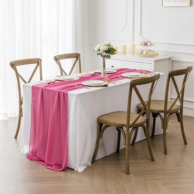 6Pack 9ft Chiffon Table Runner 14x108 Inch Sheer Romantic Table Runner - Image 7