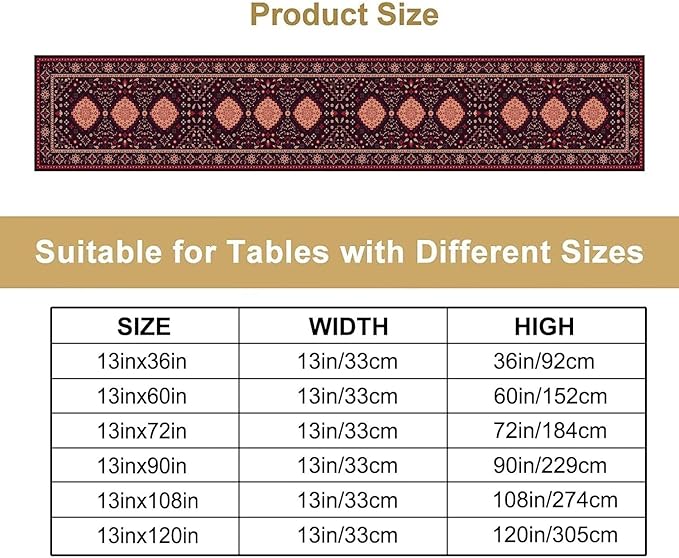 Vintage Boho Aztec Table Runner, Rustic Farmhouse Magical Kitchen Dining Home - Image 4