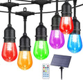 96FT Solar Outdoor String Lights, 30 Shatterproof Edison LED Bulbs, Dimmable by IPStank