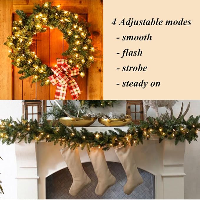 3 Pack Rechargeable String Fairy Lights 10ft 30 LED, 4 Modes Copper Wire - Image 4
