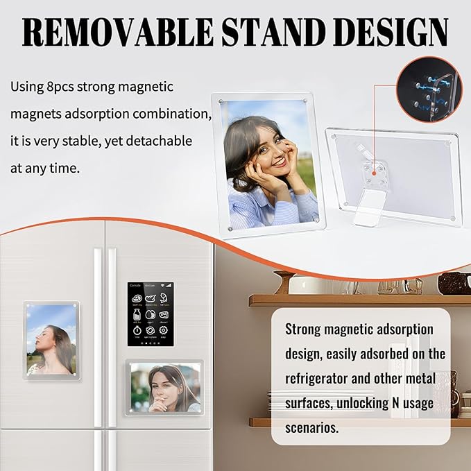 Acrylic Picture Frames 5x7 Inch Set of 3, Tabletop and Refrigerator Display - Image 7