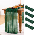 Emerald Green Cheesecloth Table Runner 4 Pack Fall Table Runners Boho Gauze 120 by DeZerlor