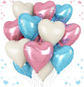 Pink Blue Heart Balloons, 18 Inch Nude White Blue Heart Shape Balloon by vibzox