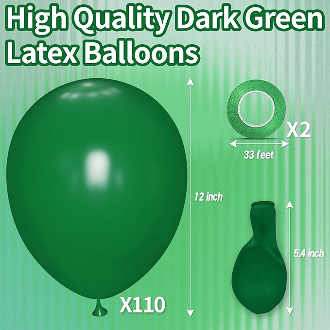 KAWKALSH Dark Green Balloon 12 Inch - Image 2