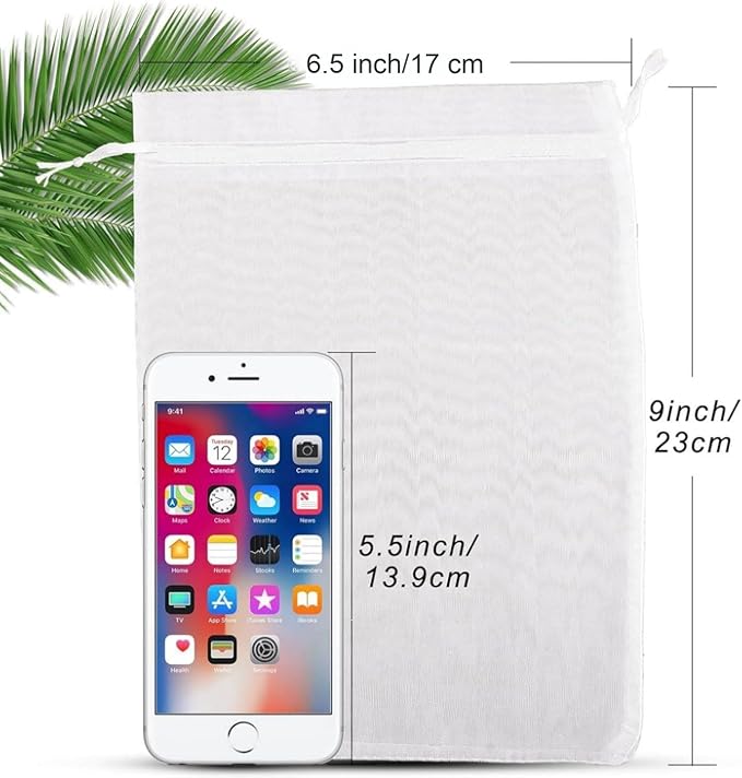 ANZNKU 100 Pack Premium White Organza Bags 6x9 inches Mesh Organza Favor Bag - Image 2
