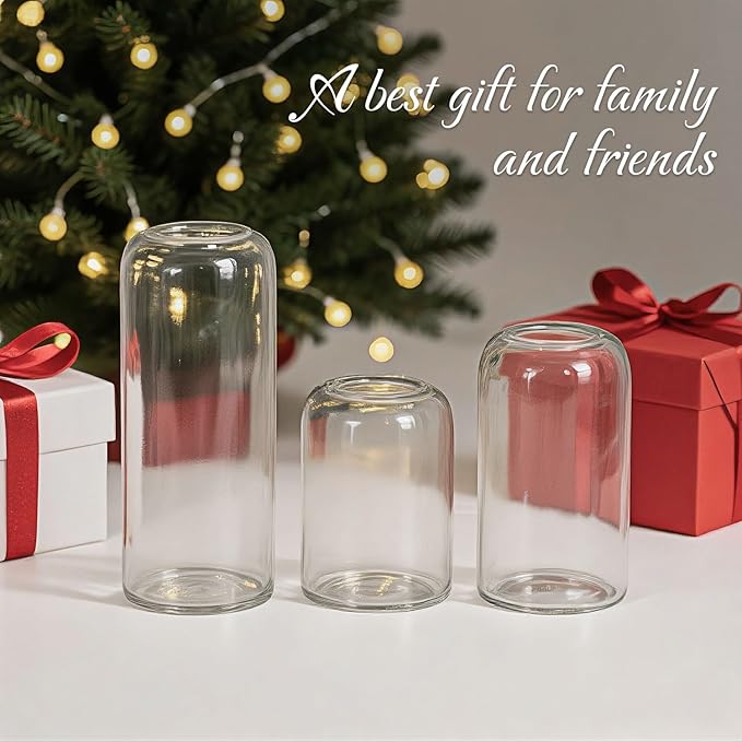 Glass Bud Vases Set of 3 Clear Flower Vase - Image 3