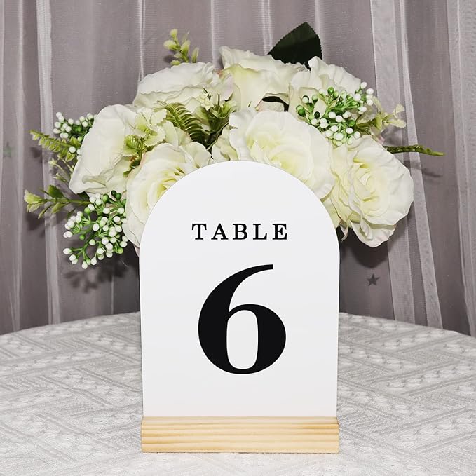 Wedding Table Numbers 1-15, Acrylic Arch Signs - Image 4