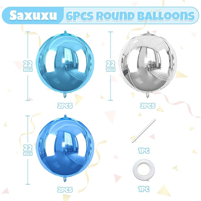 Giant 4D Foil Balloons, 22 Inch Big Round Foil Balloon - Image 3