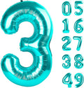 40 Inch Teal Blue 3 Large Number Balloon, 3 13 23 30 33 36 Teal Blue Birthday by Upgesy