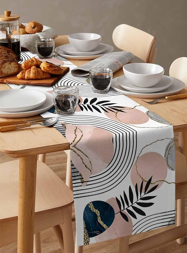 Modern Boho Cotton Linen Table Runner - Image 3