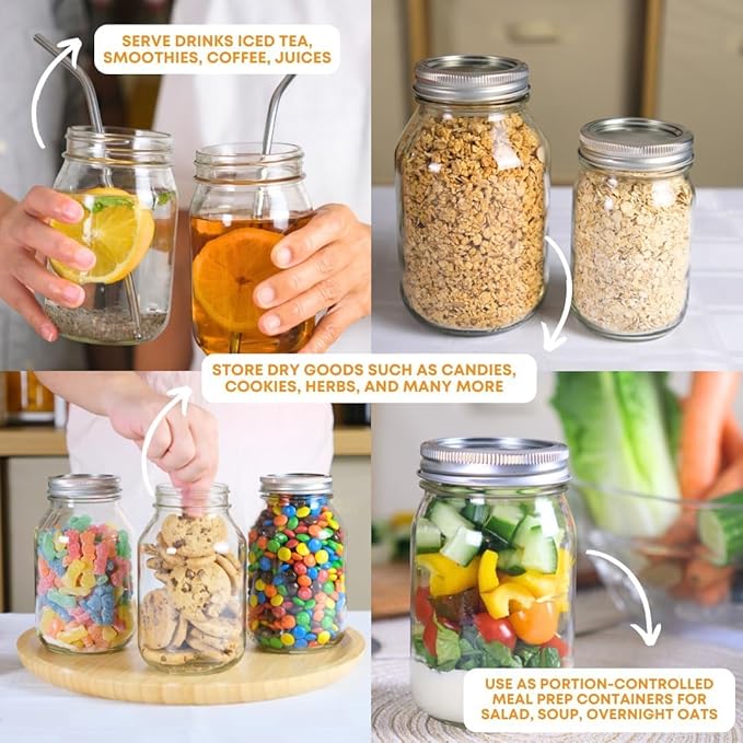 FastRack Regular Mouth Mason Jars 16 oz - Image 8