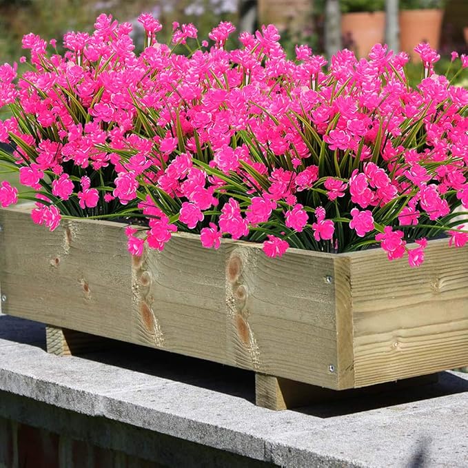 Artificial Flowers Outdoor UV Resistant Fake Plants Indoor Outside Hanging - Image 2