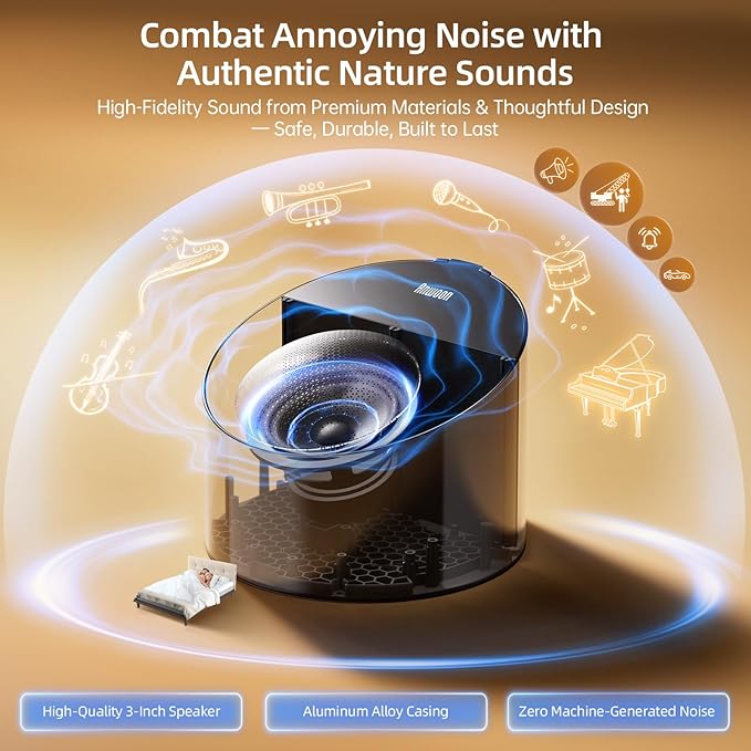 Sound Machine & Night Light, Premium Metal Shell - Image 4