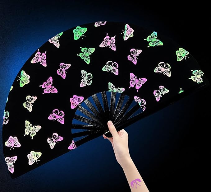 Amajiji Large Rave Folding Hand Fan Clacking Fans by Amajiji