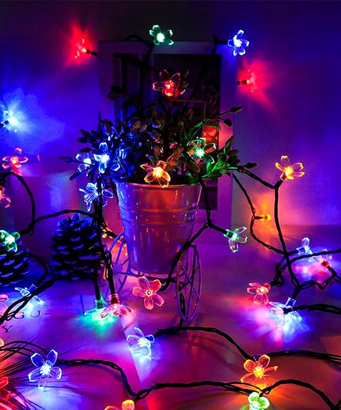 Pastel Flower String Lights Indoor Decorations, 33ft 100 LED USB Plug in - Image 2