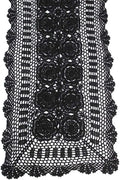 KEPSWET Cotton Handmade Crochet Lace Table Runner Black Rectangle Coffee Table by KEPSWET