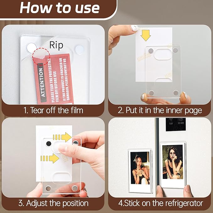 10Pack Magnetic Mini 2x3 Acrylic Picture Frames, Refrigerator Photo Frame - Image 7