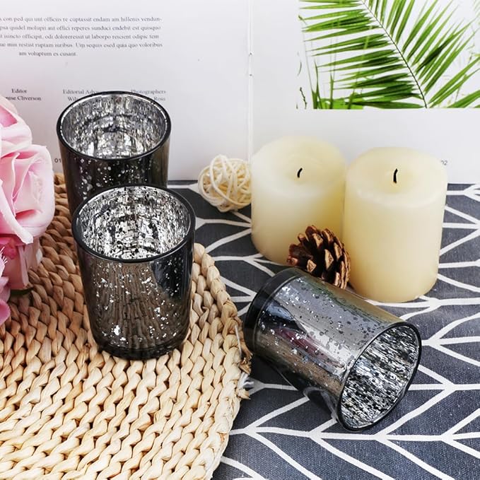 Black Mercury Glass Tea Light Holders Set of 36 - Image 6