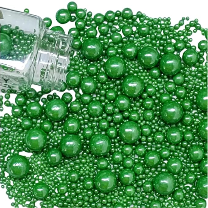 Edible Pearl Sugar Sprinkles Christmas Green Candy Mixing Size Baking Edible - Image 3