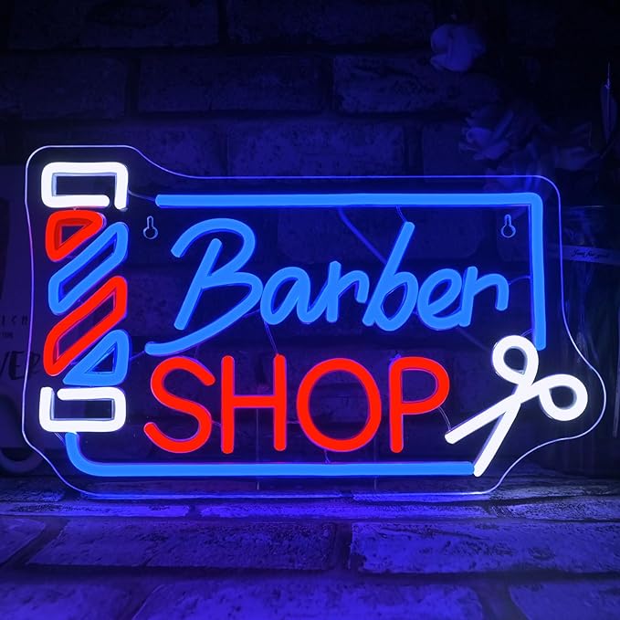 Looklight Barber Shop Neon Sign Dimmable Barber Pole Led Signs by LooklightNeonSign