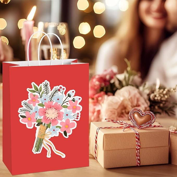 BagDream Red Gift Bags 10x5x13 Inch 100Pcs Large Kraft Paper Bags Bulk - Image 4