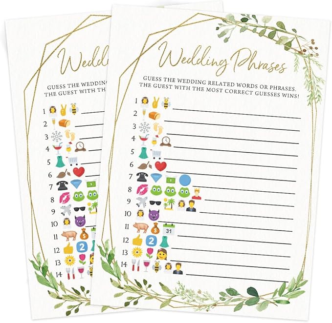 Printed Party Bridal Shower Games – Wedding Phrase Guessing Game, Fun Wedding - Image 4
