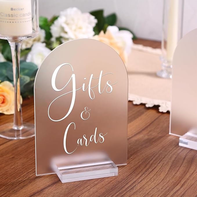 UNIQOOO 20 Pcs Acrylic 5x7 Frosted Arch Table Sign - Image 5