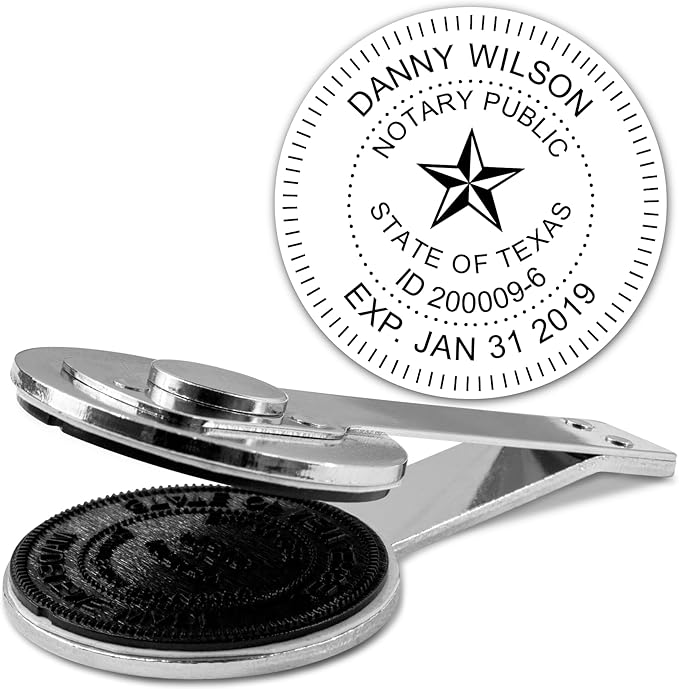 MaxMark Insert Only for Notary Seal Round Desk Embosser for Texas State by Maxmark