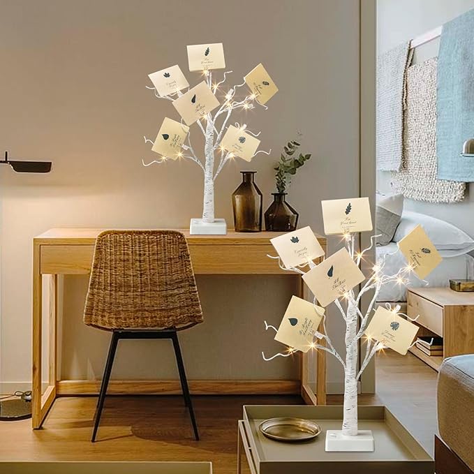 EAMBRITE Money Tree Gift Holder, Gift Card Tree 2FT 24LED, Lighted Birch Trees - Image 5