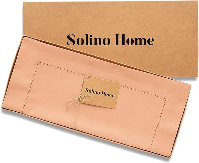 Solino Home Cotton Linen Peach Bloom Table Runner 72 Inches Long - Image 7