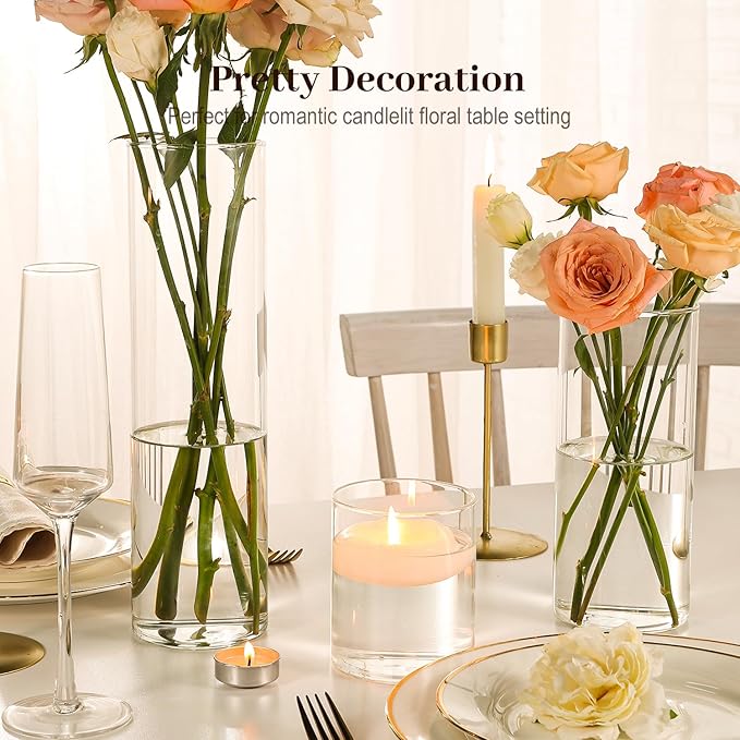 12 Pack Glass Cylinder Vases 4, 12 Inch Tall Clear Vases - Image 4